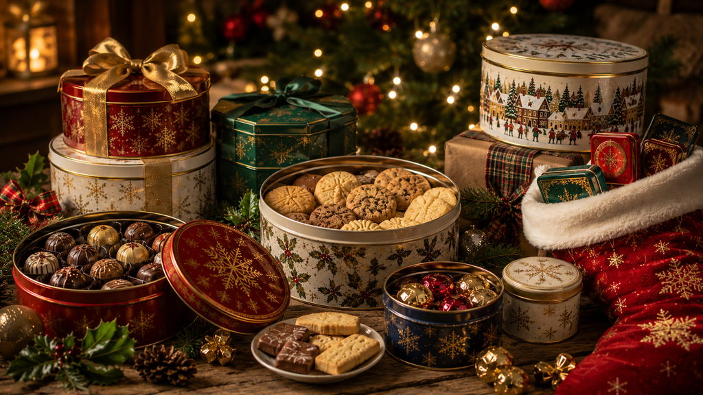 Festive Christmas tinned treats for gifting, entertaining and stocking fillers
