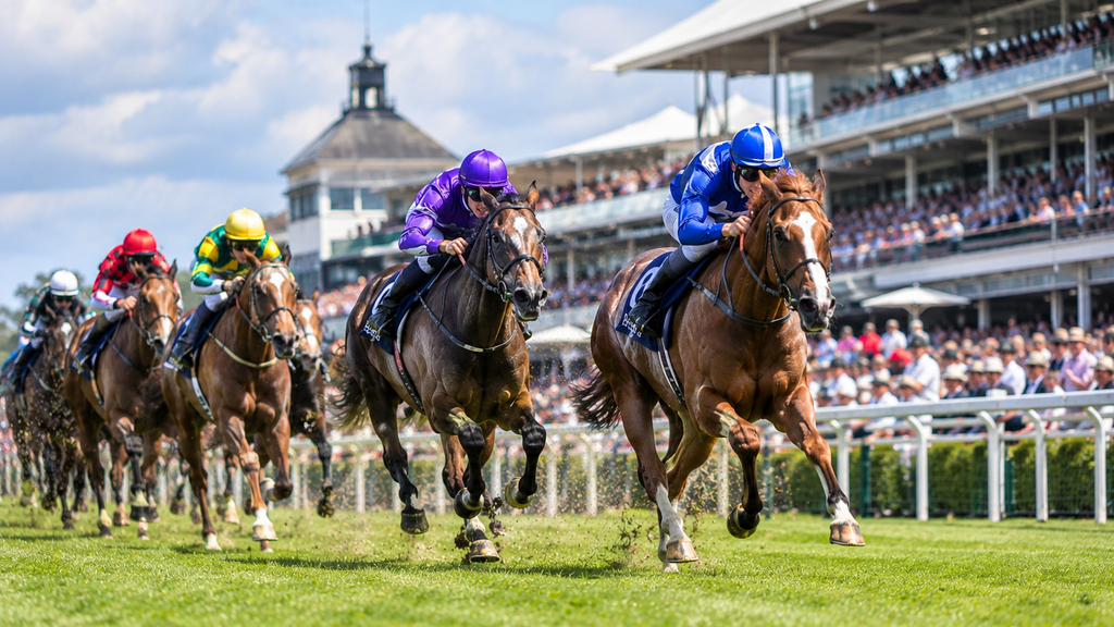 York races images showing racehorses and jockeys competing at the Knavesmire