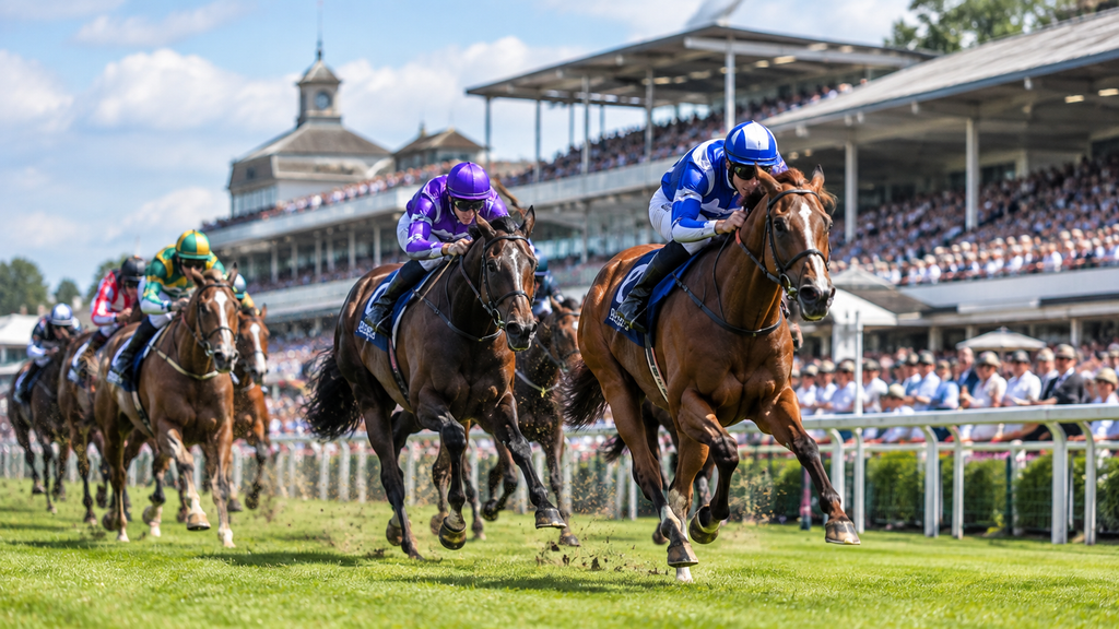 York races images showing thoroughbred horses and jockeys racing at the Knavesmire