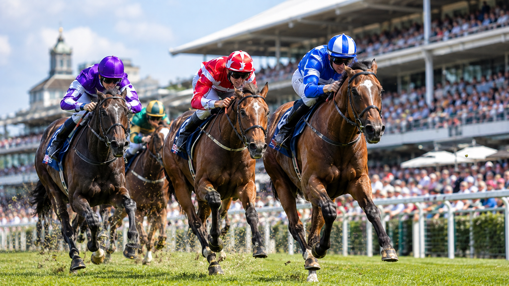 The most dramatic York races photos showing horses and jockeys battling for the finish